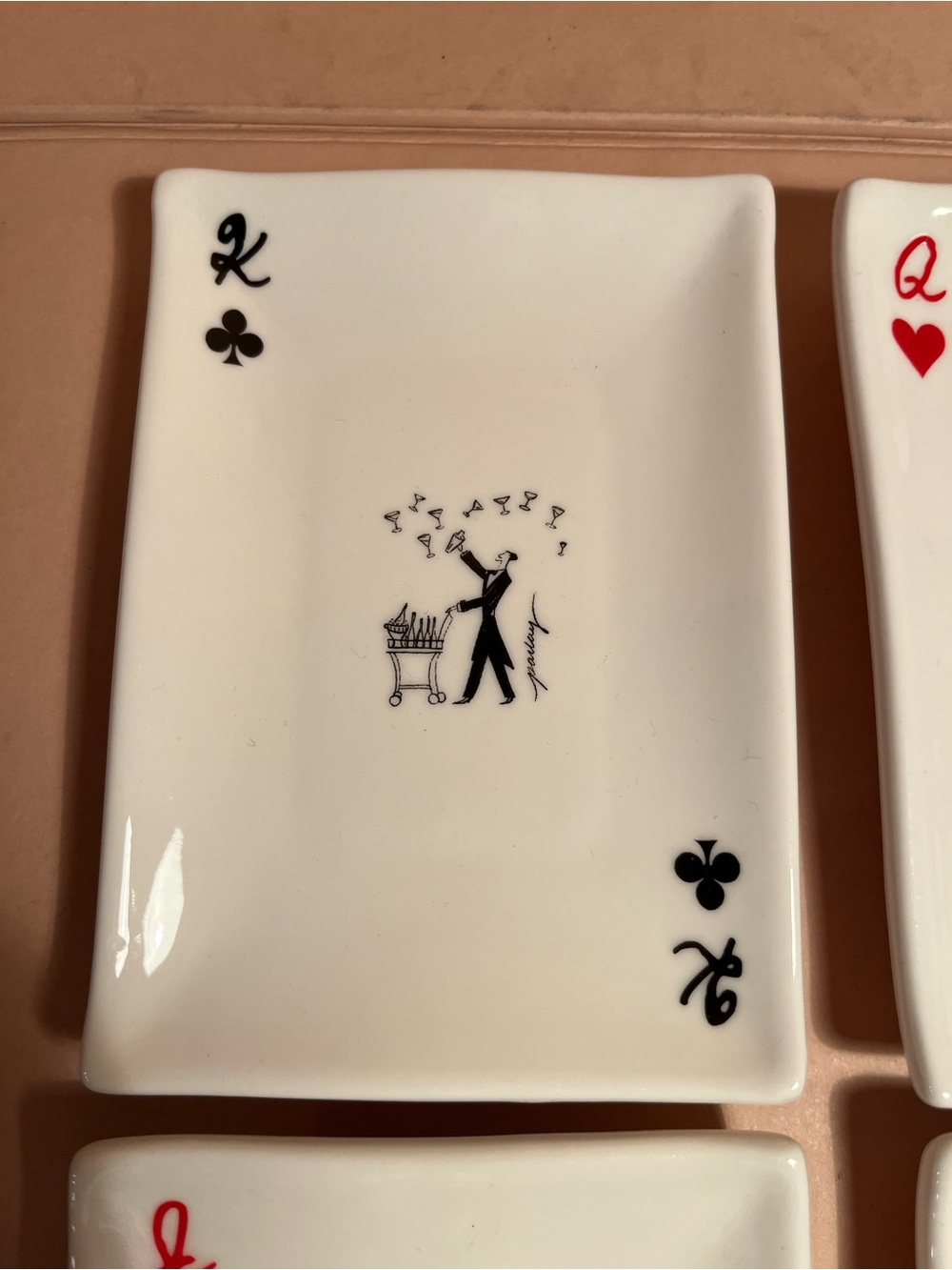 Playing Card CeramicAccents decoration pieces / set of 4 - Picture 4 of 9